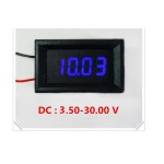 Digital Voltmeter with blue LEDs, 3.5 - 30 V, black case, 4-digit and 2-wire